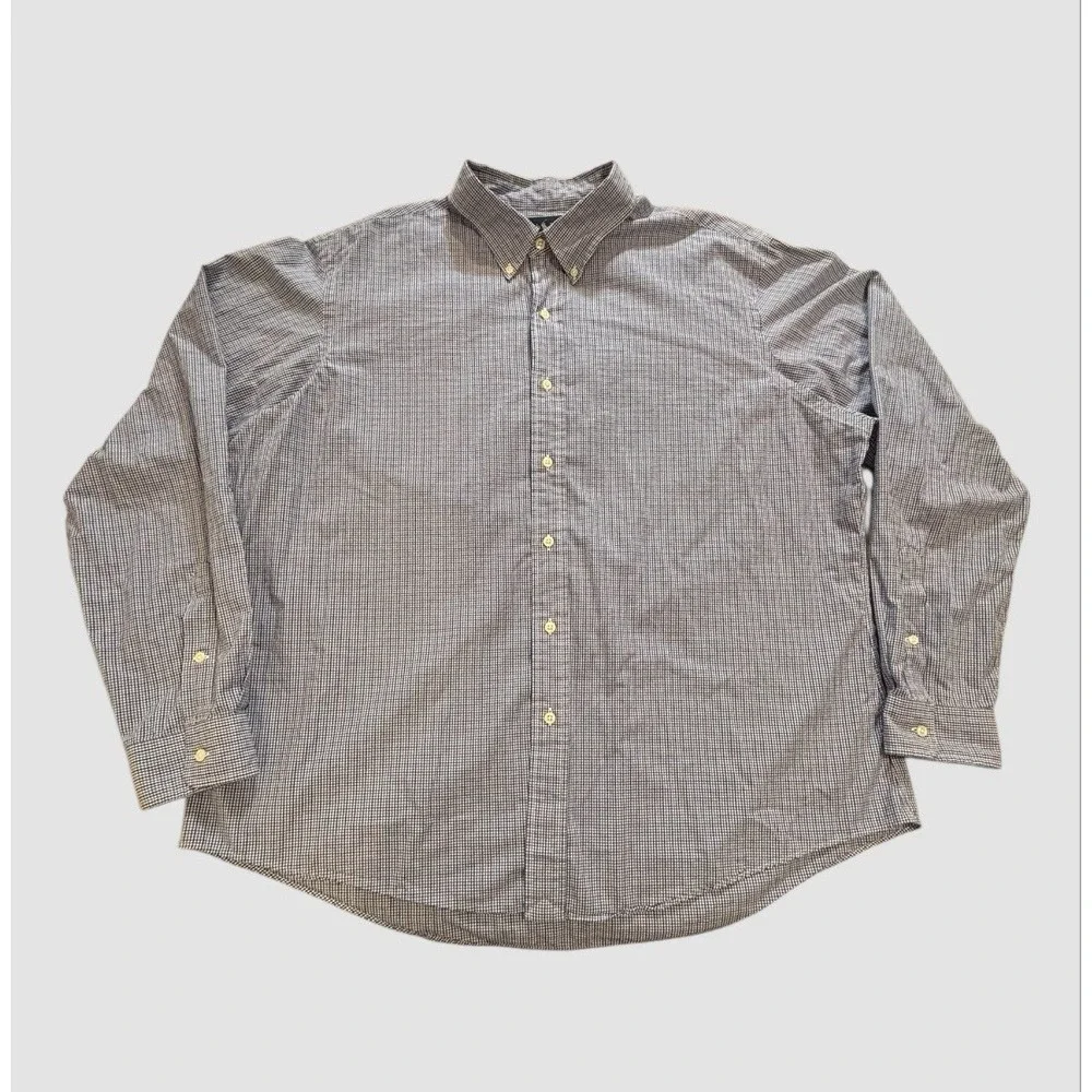 Ralph Lauren Men's 2XL Long Sleeve Button Down Shirt Custom Fit Check Print